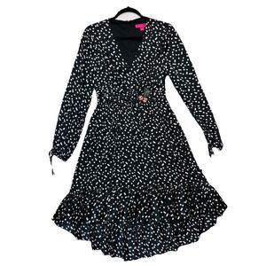 NEW Betsey Johnson Nordstrom Dress Cookie & Cream Black & White High/Low Size 2